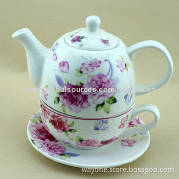Classic Nice China Tea Pot Set, Suitable for Gift Purposes, Comes in Flower Motif